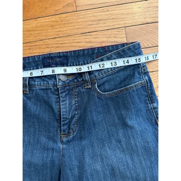 Talbots Women’s Size 8 Curvy Fit Straight Leg Jeans – Raw Hem Cropped Blue Denim - Picture 3 of 5